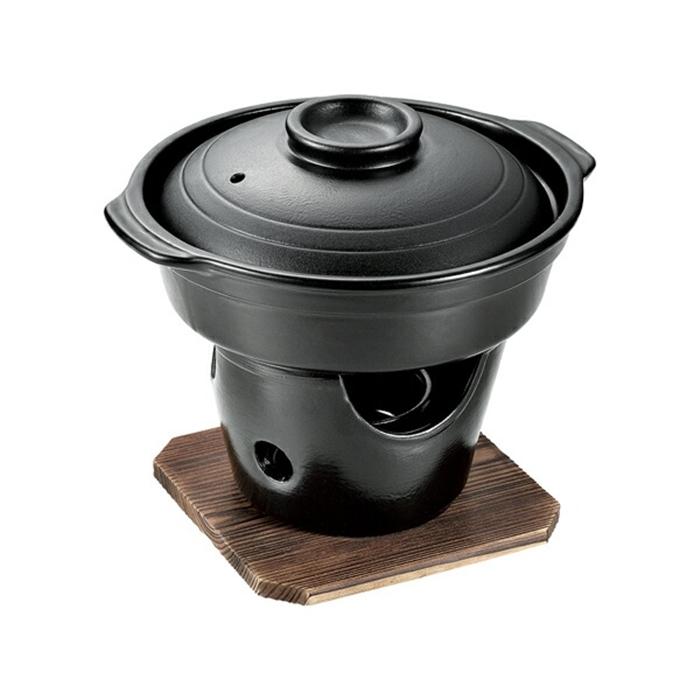 和ごころ懐石 陶器製すきやき鍋コンロ付セット なべ 調理器具 料理道具 キッチン用品 台所用品 | 