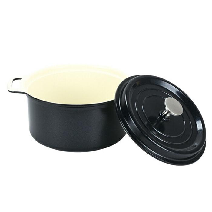 無水調理ができるセラミック加工IH対応両手鍋18cm ブラック お鍋 キッチン おしゃれ アルミニウム合金 |  | 02