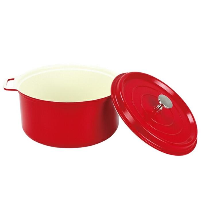 無水調理ができるセラミック加工IH対応両手鍋22cm レッド お鍋 キッチン おしゃれ アルミニウム合金 |  | 02