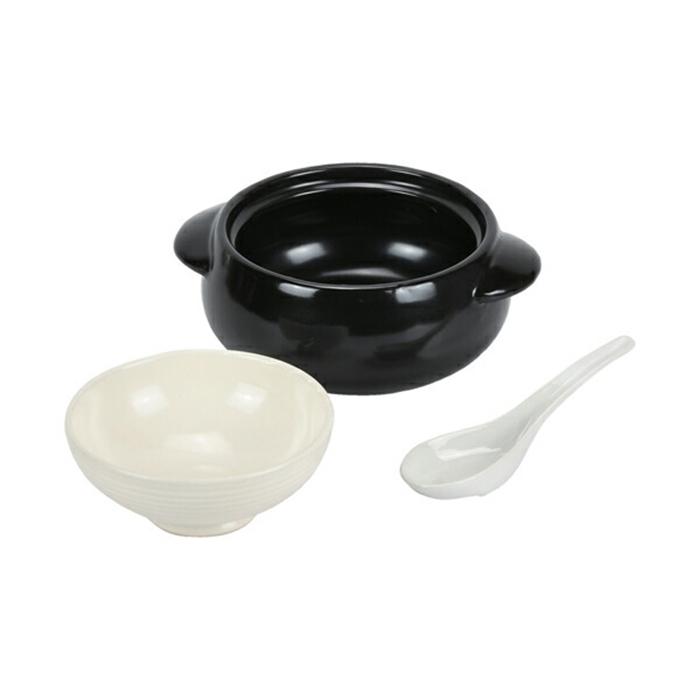 蓋が取り皿になる一人用土鍋 しろ レンゲ付 小さい土鍋 プチ土鍋 おしゃれ どなべ |  | 01