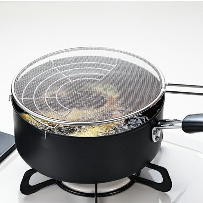 油はねを軽減する防止ネット付天ぷら鍋20cm 揚げ鍋 揚げ物鍋 揚鍋 天婦羅鍋 両手フライ鍋 鍋 なべ 調理器具 料理道具 キッチン用品 台所用品 |  | 02