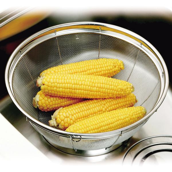 アットアクア ステンレス製キッチンザル31cm 水切り ざる ザル 丸ざる 湯切り |  | 02