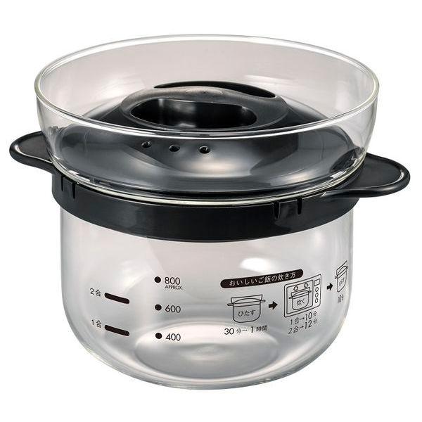 ガラスのレンジご飯釜1〜2合 ご飯釜 ハリオ ご飯炊き 炊飯器 炊飯 ごはん釜 ごはん炊き 米炊き 耐熱ガラス ガラス製 レンジ調理 | 