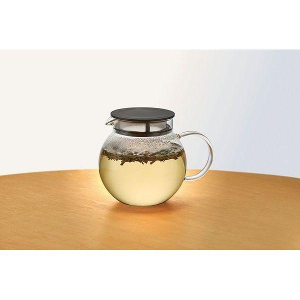 ジャンピングリーフポット 丸形ティーポット 茶こし 耐熱ガラス キッチン用品 ポット 電子レンジ 食洗機対応 |  | 02