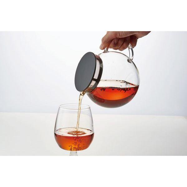 ジャンピングリーフポット 丸形ティーポット 茶こし 耐熱ガラス キッチン用品 ポット 電子レンジ 食洗機対応 |  | 03