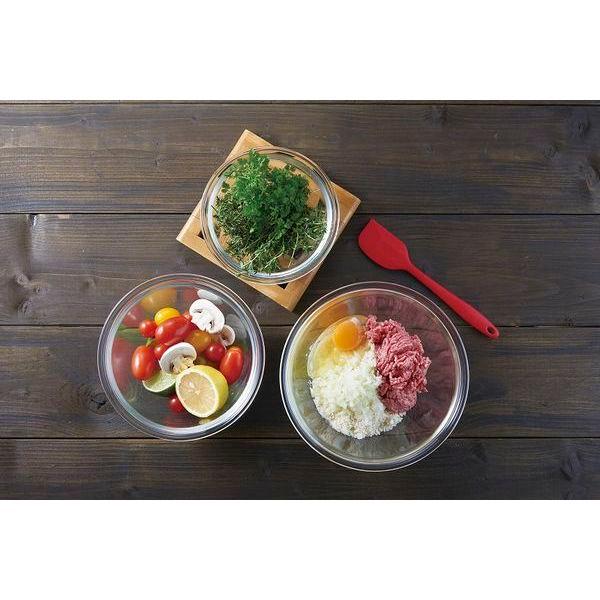 耐熱ガラス製ボウル3個セットＮ 深型形状 ミキシングボウル 製菓 耐熱ガラス ボウル キッチン 調理器具 キッチンボール 小鉢 |  | 02