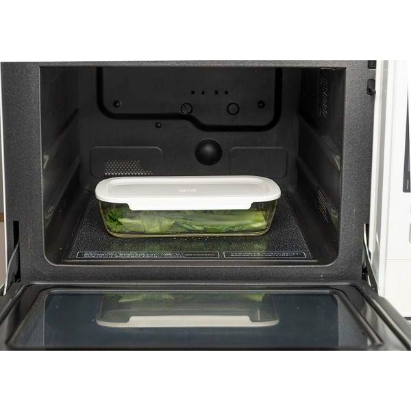 スタッキング耐熱ガラスコンテナ 3個セット 電子レンジ可 食洗器対応 角型保存容器 キッチン 調理器具 |  | 03