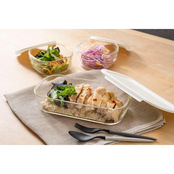 スタッキング耐熱ガラスコンテナ 6個セット 電子レンジ可 食洗器対応 角型保存容器 キッチン 調理器具 |  | 01