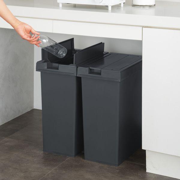 ゴミ箱 ダストボックス 45L ユニード フリップオープン45 チャコールブラック ごみ箱 キッチン 台所 日本製 新輝合成 | ブランド登録なし | 04