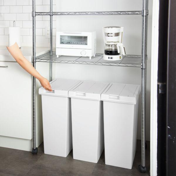 ゴミ箱 ダストボックス 45L ユニード フリップオープン45 ホワイトグレー ごみ箱 キッチン 台所 日本製 新輝合成 | ブランド登録なし | 04