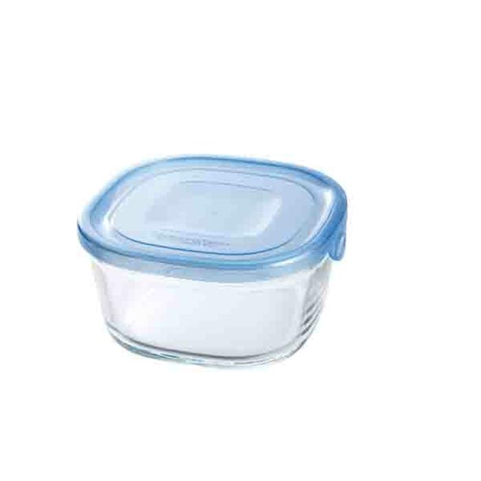 ＮＥＷパック＆レンジ角型 550mL アクアブルー 保存容器 キャニスター ガラス容器 保存ビン ガラス保存容器 | 