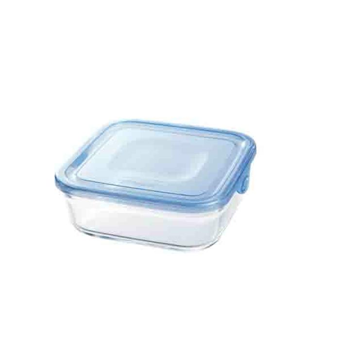 ＮＥＷパック＆レンジ角型 880mL アクアブルー 保存容器 キャニスター ガラス容器 保存ビン ガラス保存容器 | 