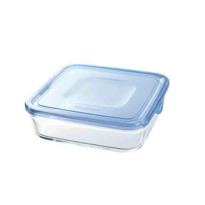 ＮＥＷパック＆レンジ角型 1300mL アクアブルー 保存容器 キャニスター ガラス容器 保存ビン ガラス保存容器 | 