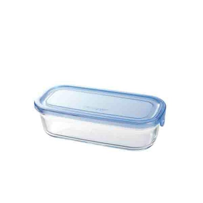 ＮＥＷパック＆レンジ角型 500mL アクアブルー 保存容器 キャニスター ガラス容器 保存ビン ガラス保存容器 | 
