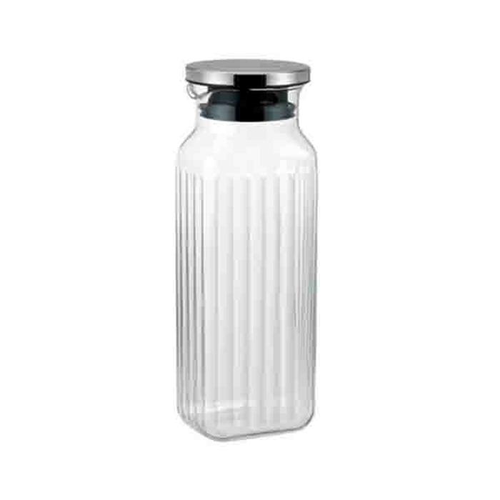 スクエアサーバー ピッチャー 水差し 冷蔵庫 ドアポケット スッキリ収納 ティーポット お茶 ボトル キッチン保管 耐熱ガラス ジャグ | 