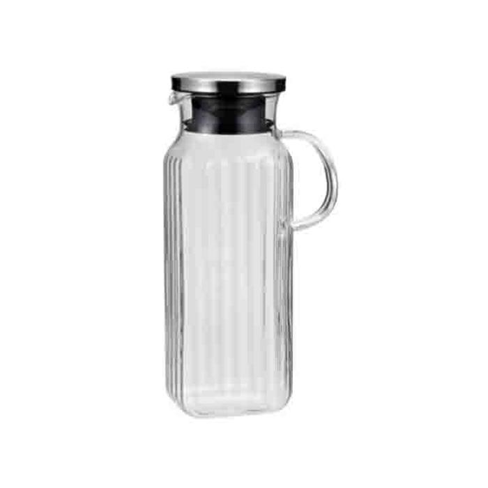 スクエアサーバー把手付き ピッチャー 水差し 冷蔵庫 ドアポケット スッキリ収納 ティーポット お茶 ボトル キッチン保管 耐熱ガラス ジャグ | 