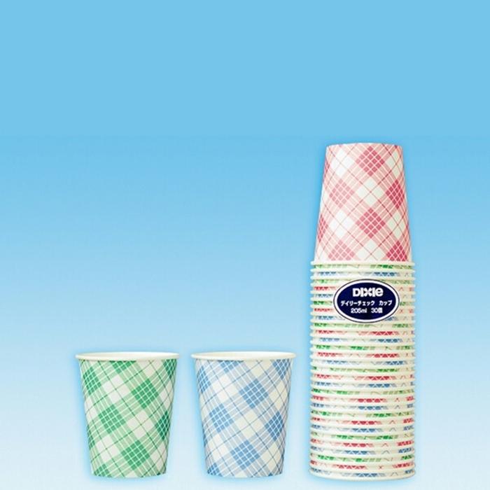 デイリーチェック カップ205mL 30個入 紙コップ 使い捨てコップ キャンプ バーベキュー レジャー パーティー | 