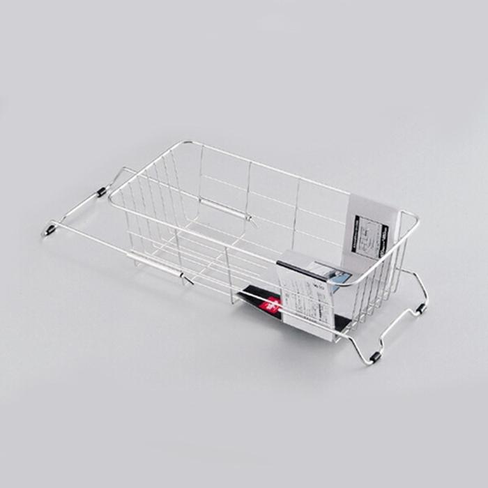 アルファージュ ステンレス製スライド式シンク水切りバスケット 水切りラック ディッシュラック おしゃれ キッチン雑貨 水回り 水切りカゴ | 