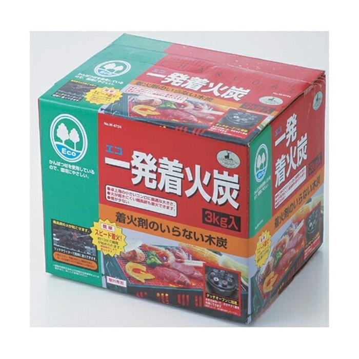 エコー 一発着火炭3kg バーベキュー BBQ 燃料 アウトドア キャンプ | 