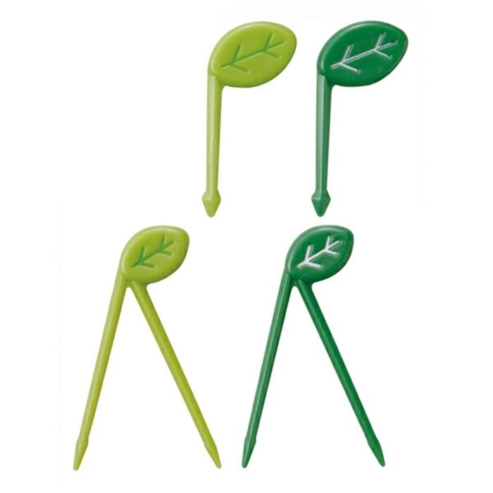 はっぱのピック 10本入 フードピック フルーツピック お弁当 飾り串 串 お弁当グッズ お弁当ピック パーティ おかずピック | 