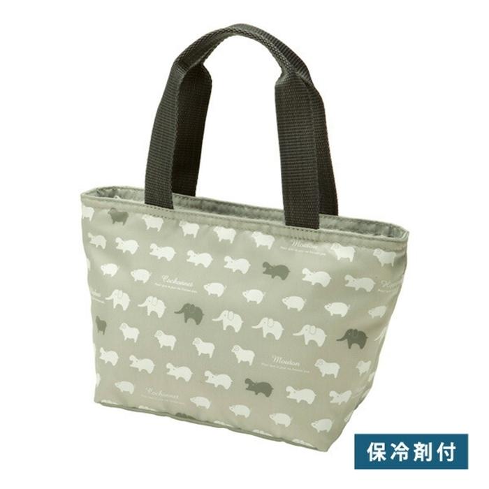保冷弁当袋アニマル グレー 保冷ランチバック 保冷バック おしゃれ かわいい 保冷剤付き | 