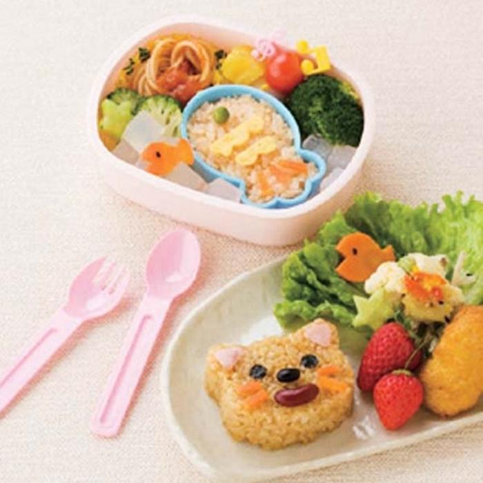 フタ付ライスカップ ねことさかな 2個入 キャラ弁 キャラ弁グッズ デコ弁 抜き型 おにぎり型 お弁当グッズ ごはん ご飯 おにぎり |  | 01