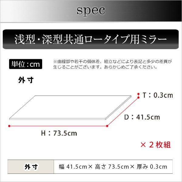 コレクションラック 【ルーク】 専用ミラー2枚セット （ロータイプ用/深型・浅型共通） |  | 01