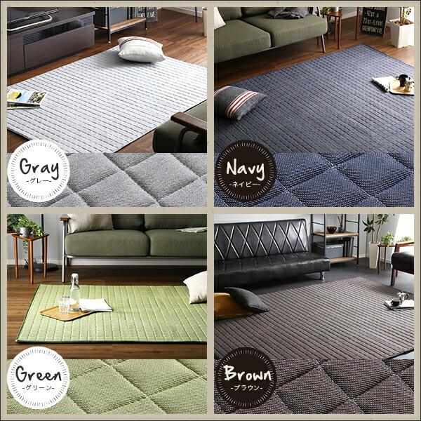 デニム調ラグ Mサイズ(185x185cm)オールシーズン キルティング 正方形 一人暮らし メンズ おしゃれ シンプル |  | 02
