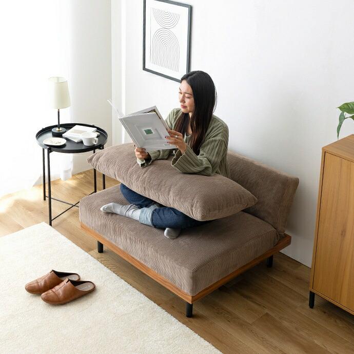 ソファ リクライニング コーデュロイ 肘無 一人掛け １P ソファー 布張り ファブリック ベージュ ホワイト おしゃれ 北欧 モダン カントリー リビング チェア | ブランド登録なし | 13