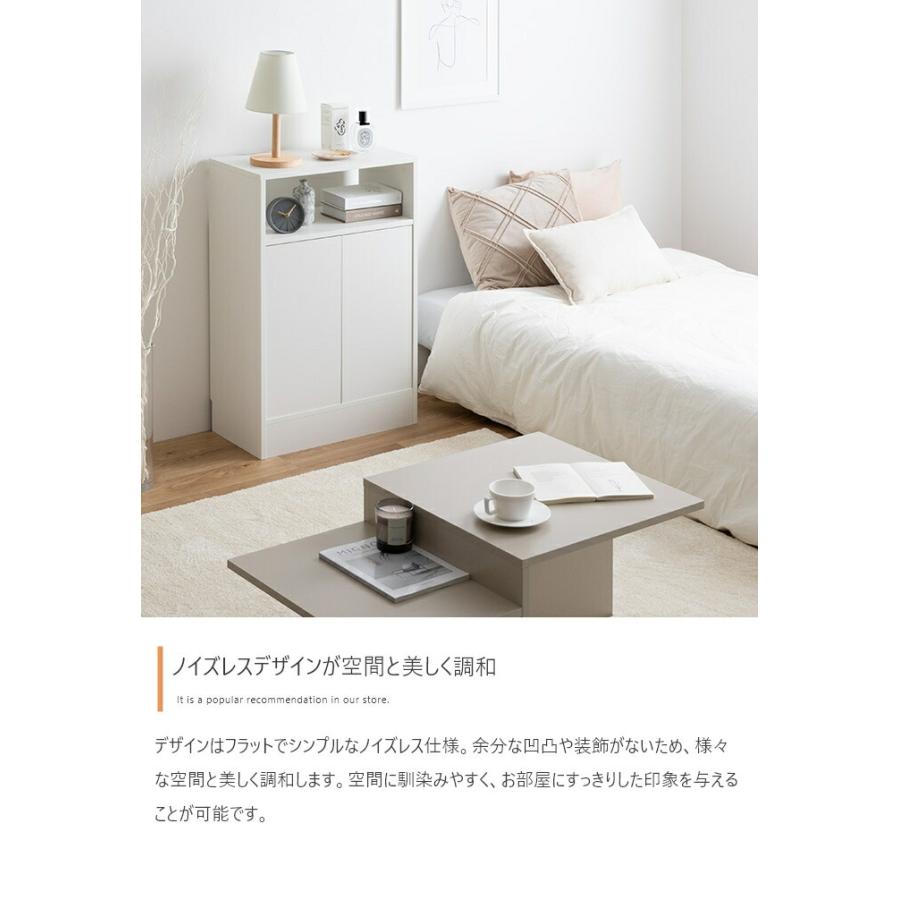 キャビネット 幅55 サイドラック 木製 書斎 書棚 リビングラック サイドキャビネット リビング収納 おしゃれ 北欧 カントリー 扉収納 隠す収納 電話台 FAX台 | ブランド登録なし | 02