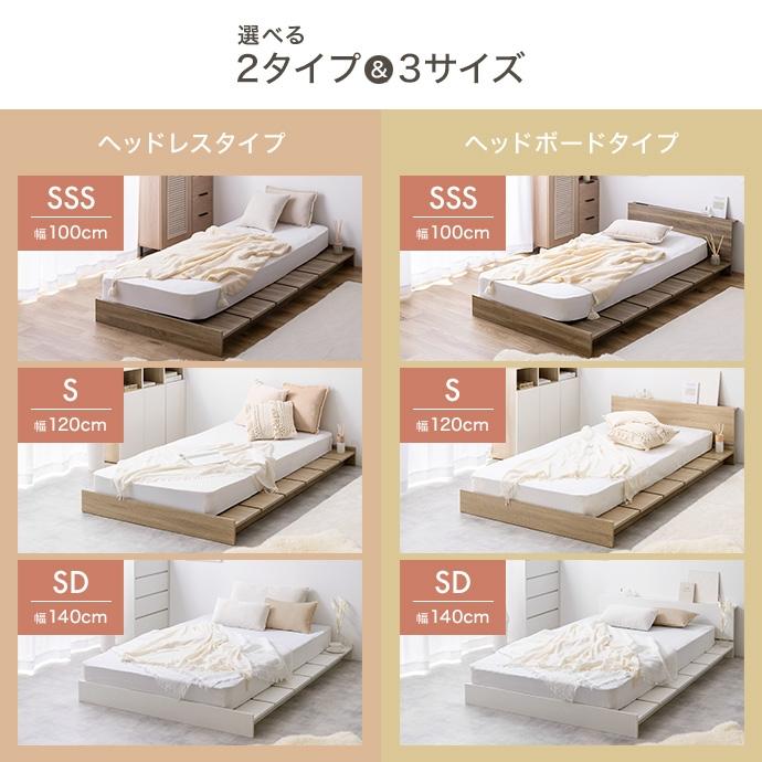 幅広すのこローベッド セミシングル ショート マットレス付き 木製 フロアベッド ボンネルマットレス付き 省スペース ナチュラル ホワイト ブラウン ヘッドレス | ブランド登録なし | 09