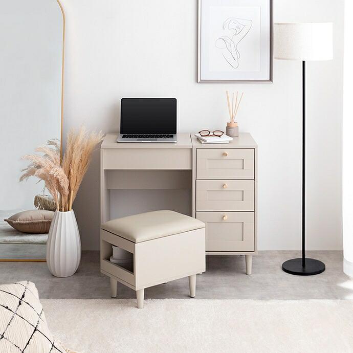 ドレッサーデスク 鏡台 スツール付き 化粧台 ドレッサー USB付き コンセント付き デスク 引出し 木製 2WAY 引き出し付き おしゃれ かわいい 北欧 椅子付き | ブランド登録なし | 16