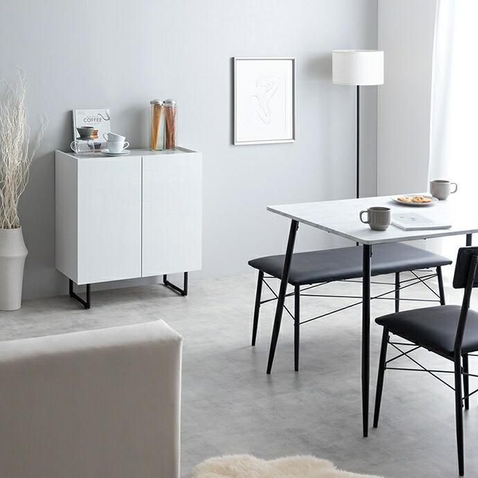 キャビネット 幅70cm コンソール 鏡面 サイドボード サイドラック リビングラック 隠す収納 ホワイト グレー 光沢 おしゃれ かっこいい 北欧 モダン 高級感 一人 | ブランド登録なし | 15