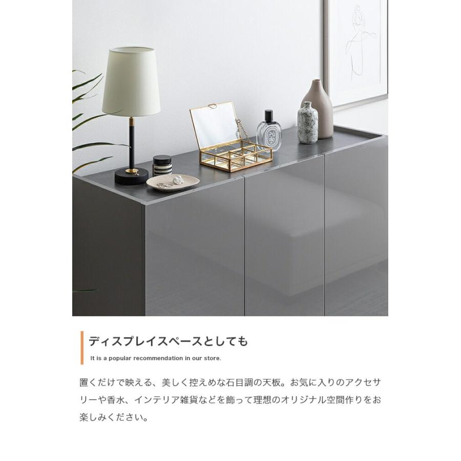 キャビネット 幅100cm コンソール 鏡面 サイドボード サイドラック リビングラック 隠す収納 ホワイト グレー 光沢 おしゃれ かっこいい 北欧 モダン 高級感 一 | ブランド登録なし | 11