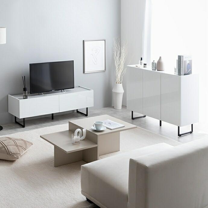 キャビネット 幅100cm コンソール 鏡面 サイドボード サイドラック リビングラック 隠す収納 ホワイト グレー 光沢 おしゃれ かっこいい 北欧 モダン 高級感 一 | ブランド登録なし | 13