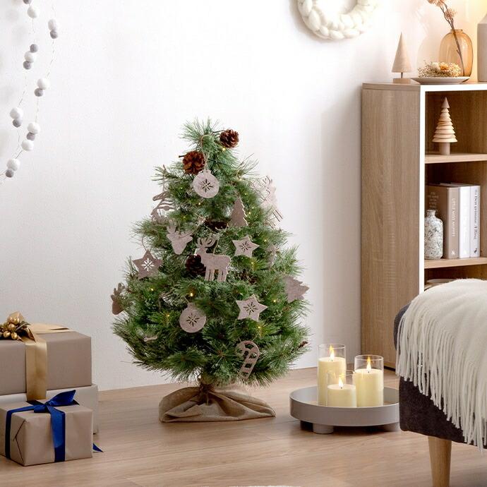 クリスマスツリー 高さ90cm Xmas LEDライト 松ぼっくり 電池式 コンパクト 小さめ 小さい オブジェクト 飾り イベント 行事 Chalon | ブランド登録なし | 17