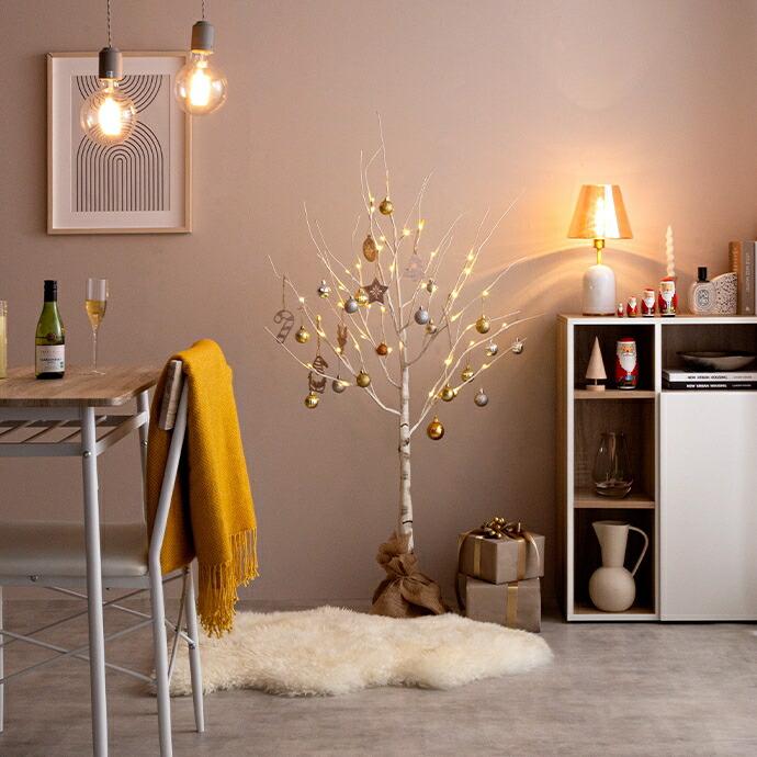 白樺風ツリー 高さ90cm ブランチツリー Schnee オブジェ 飾り物 置き物 LEDライト クリスマスツリー おしゃれ 北欧 カントリー クリスマス かわいい インテリア | ブランド登録なし | 16