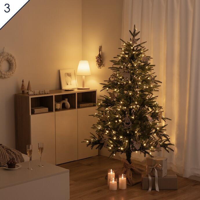 クリスマスツリー 高さ150cm  Xmas LEDライト ツリースカート ワイヤー入り 電飾 かわいい 電球 コンパクト 北欧 カントリー クリスマスパーティー クリスマス会 | ブランド登録なし | 06