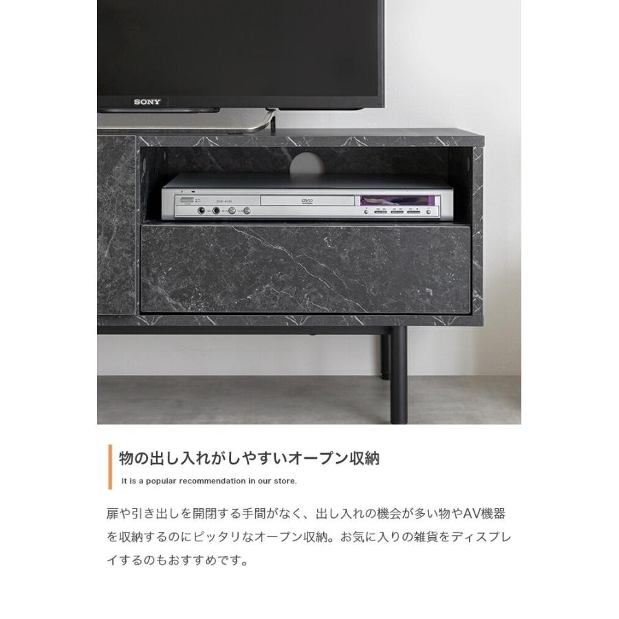 テレビ台 大理石柄 テレビボード 幅100cm おしゃれ デザイン 北欧 モダン クラシック マーブルホワイト マーブルブラック ローボード TV台 TVボード テレビラッ | ブランド登録なし | 06