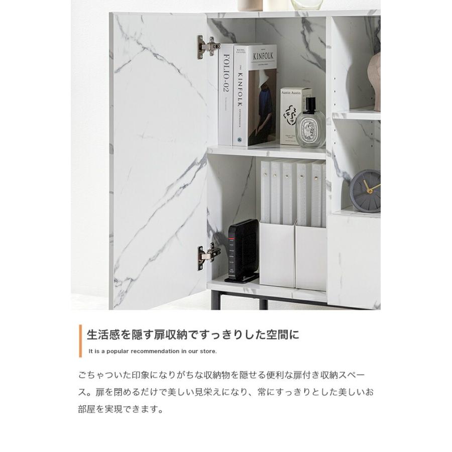 キャビネット コンソール サイドボード 幅72cm おしゃれ デザイン 北欧 モダン クラシック マーブルホワイト マーブルブラック リビングラック サイドラック ア | ブランド登録なし | 06