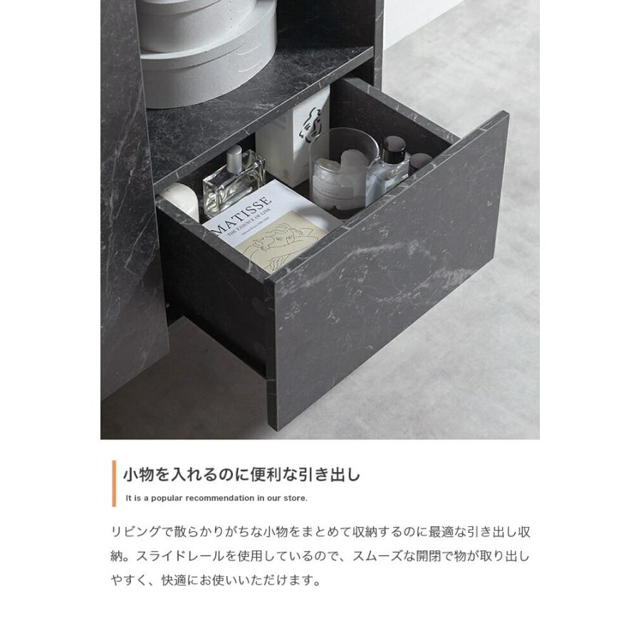 キャビネット コンソール サイドボード 幅72cm おしゃれ デザイン 北欧 モダン クラシック マーブルホワイト マーブルブラック リビングラック サイドラック ア | ブランド登録なし | 09