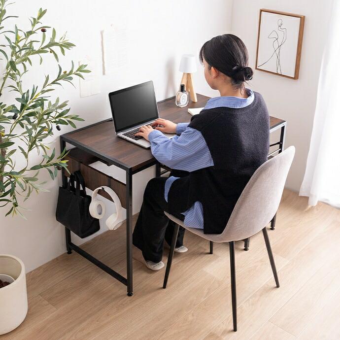 L字デスク パソコンデスク 幅100cn 収納付き 棚付き フック付き PCデスク 左右組み換え可能 おしゃれ 北欧 カントリー 木目柄 コンパクト 省スペース リモート | ブランド登録なし | 15