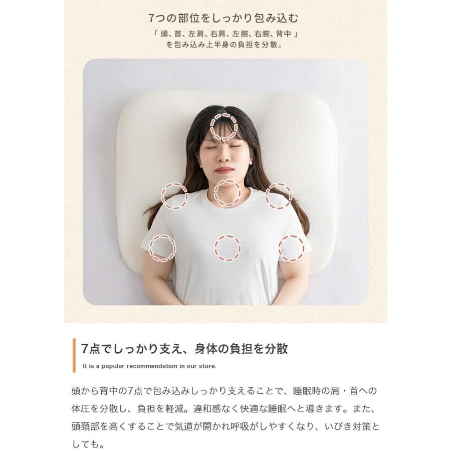 枕 専用カバー付き 洗える カバーリング まくら マクラ 清潔 ワイドサイズ 大きい ホワイト スロープ 肩まで 寝心地 | ブランド登録なし | 08