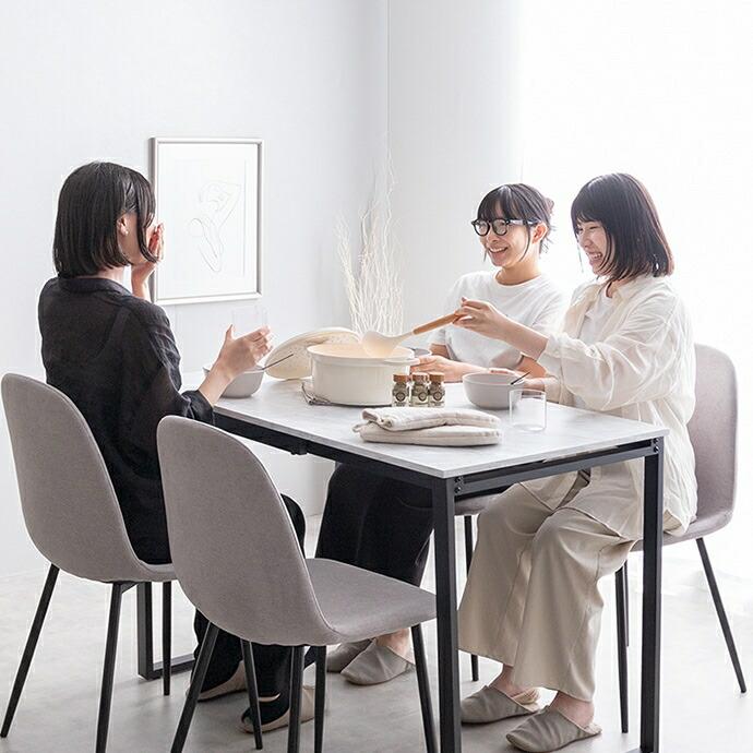 伸縮式ダイニングテーブル+チェア2脚 幅70〜110 3点セット ナチュラル アイボリー ブラウン グレージュ マーブル グレージュ バタフライ ダイニングセット 木製 | ブランド登録なし | 17