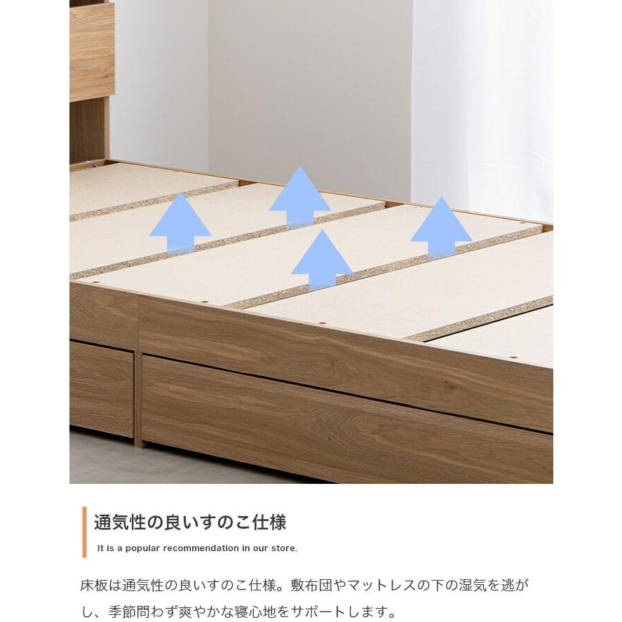 シングルベッド ベッドフレーム マットレス付き 棚付き 宮付き コンセント付き 収納ベッド Pluto オリジナルポケットコイルマットレス 収納付きベッド |  | 05