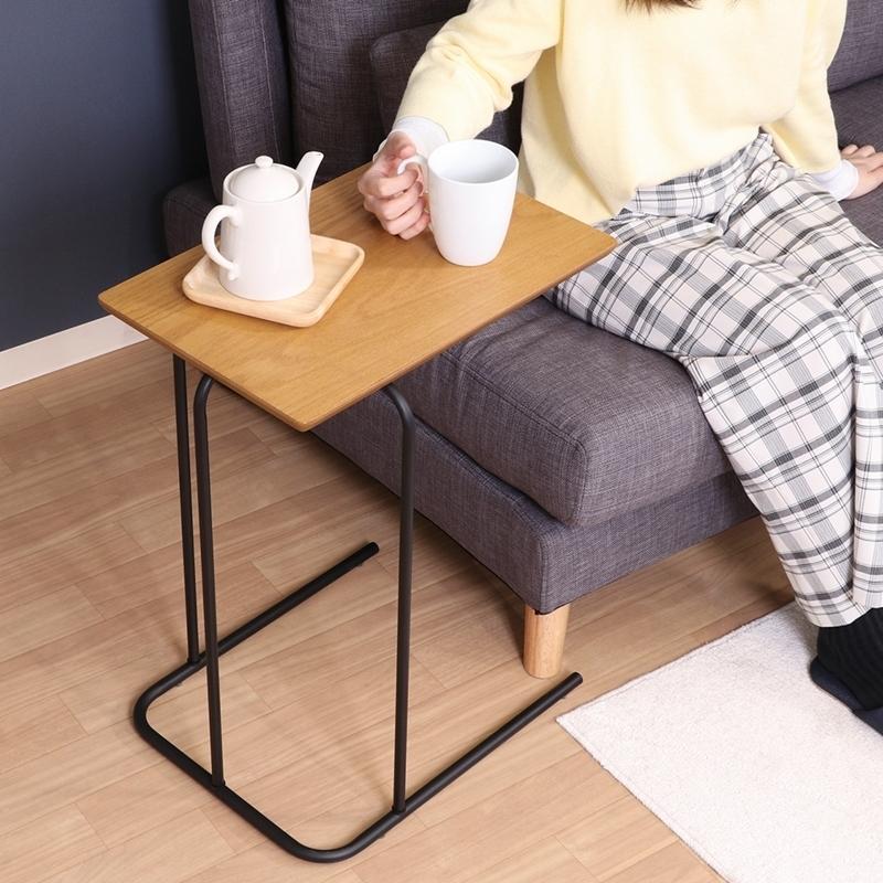 突板サイドテーブル ナチュラル 幅35cm ミニテーブル ソファーサイドテーブル リビング 飾り棚 木製 北欧 モダン ナイトテーブル 机 アイアン ベッドサイド |  | 05
