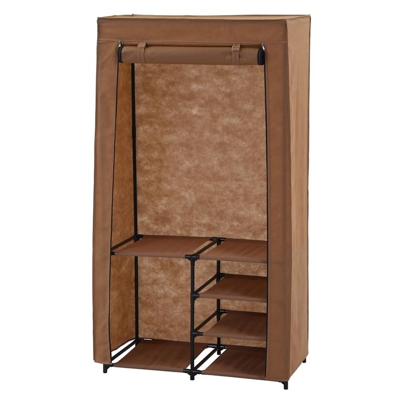 カバー付きワードローブ ワイド クローゼット 洋服ラック ハンガーラック 衣装ラック 洋服掛け 衣類収納 新生活 棚付き 収納棚 おしゃれ | 
