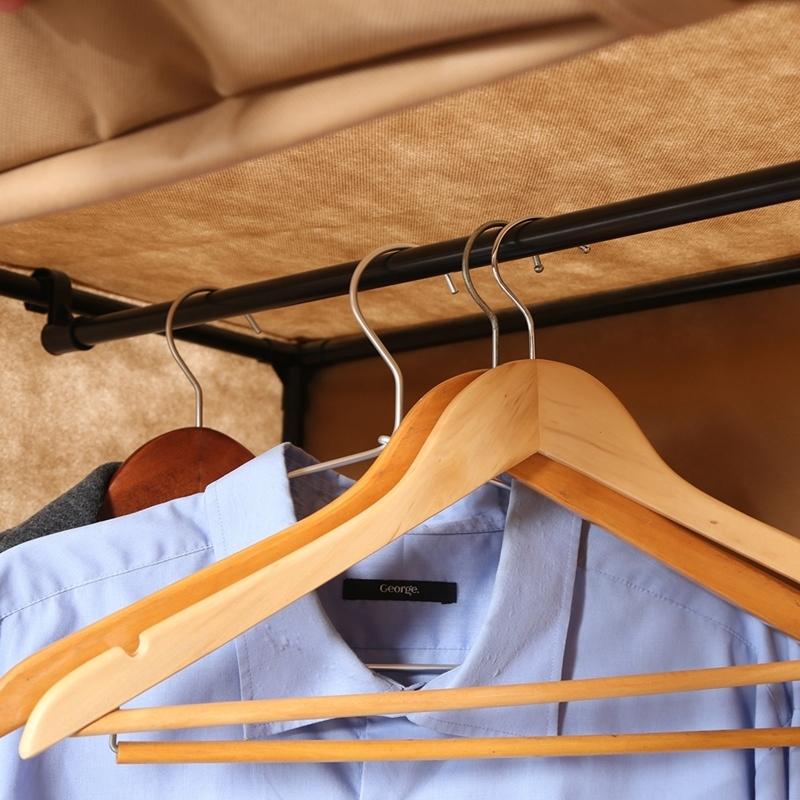 カバー付きワードローブ ワイド クローゼット 洋服ラック ハンガーラック 衣装ラック 洋服掛け 衣類収納 新生活 棚付き 収納棚 おしゃれ |  | 04