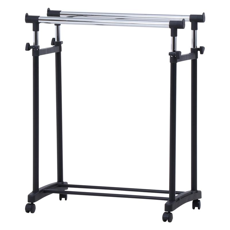 5個セット まとめ買い パイプダブルハンガー ハンガーラック コートハンガー キャスター付き 洋服ラック 洋服掛け 新生活 省スペース 丈夫 伸縮 高さ調整 業務用 |  | 01