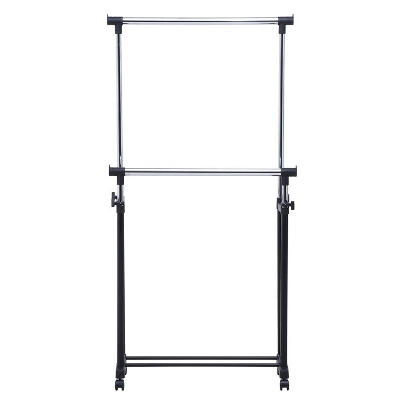 5個セット まとめ買い パイプダブルハンガー ハンガーラック コートハンガー キャスター付き 洋服ラック 洋服掛け 新生活 省スペース 丈夫 伸縮 高さ調整 業務用 |  | 02